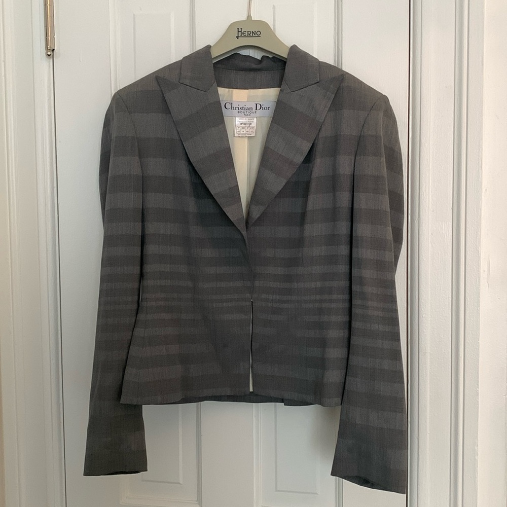 Christian Dior Boutique vintage gray silk and wool blazer very good condition